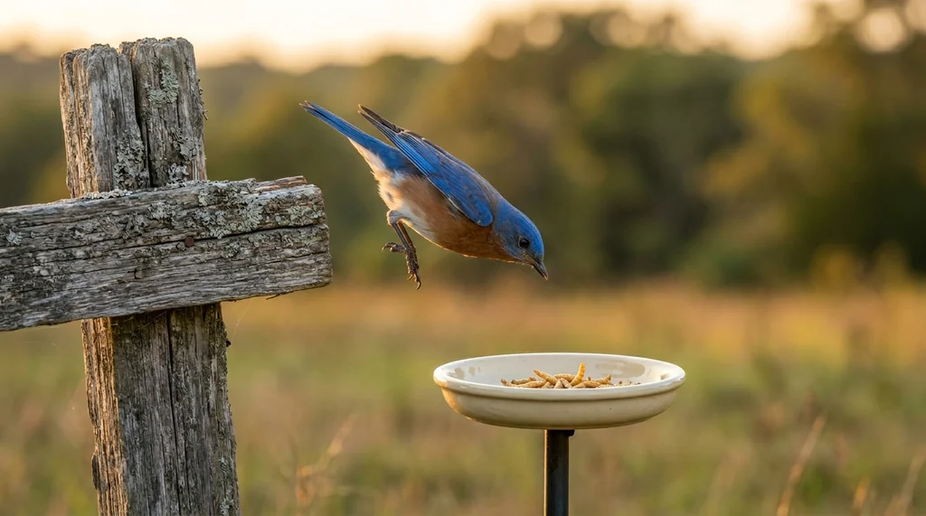 Mealworms for Bluebirds: Feeders, Placement & Amounts