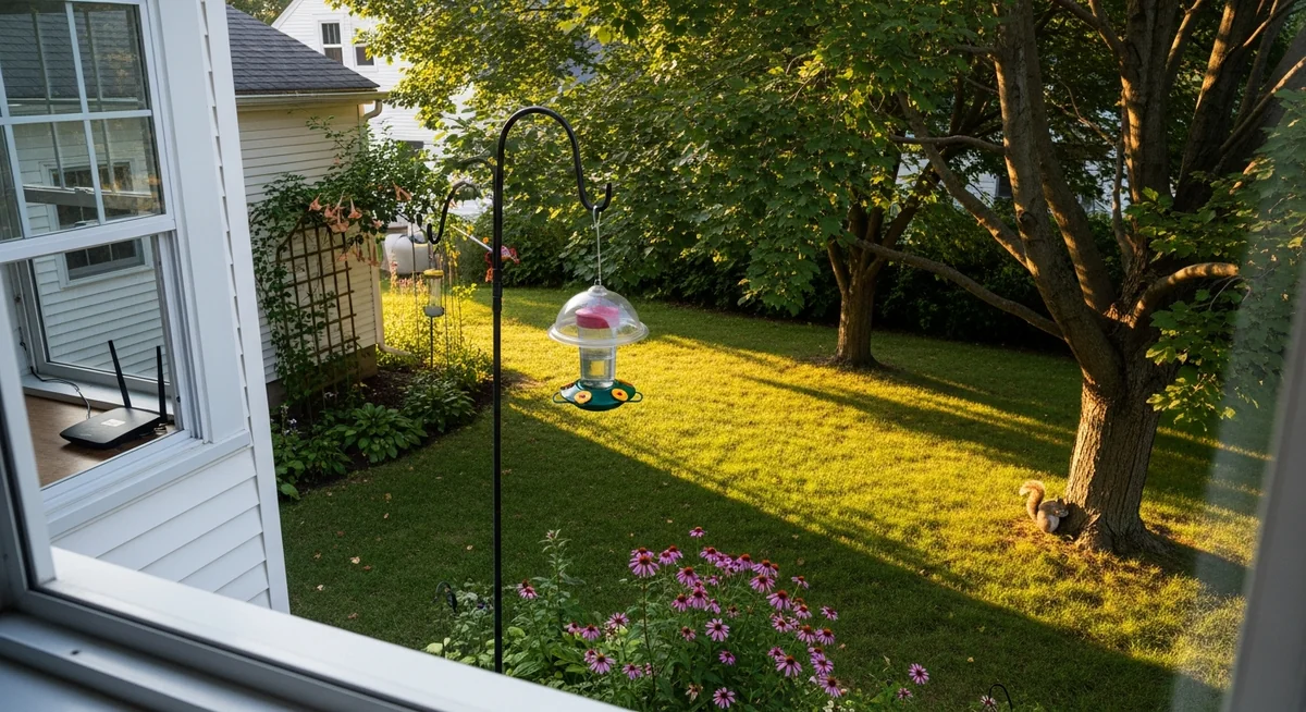 Infographic showing one-to-four sugar-to-water ratio for homemade hummingbird nectar recipe